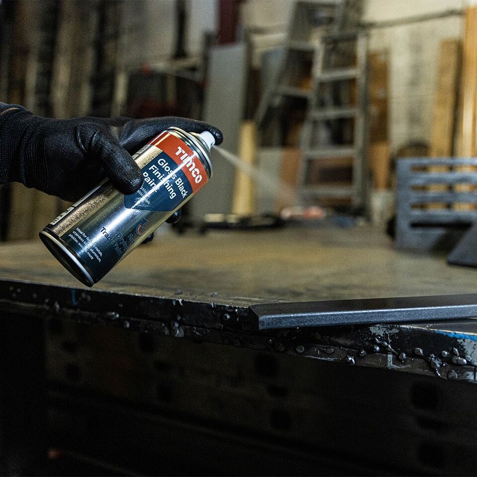 image 1 of Timco - Gloss Black Finishing Paint (Size 380ml - 1 Each)