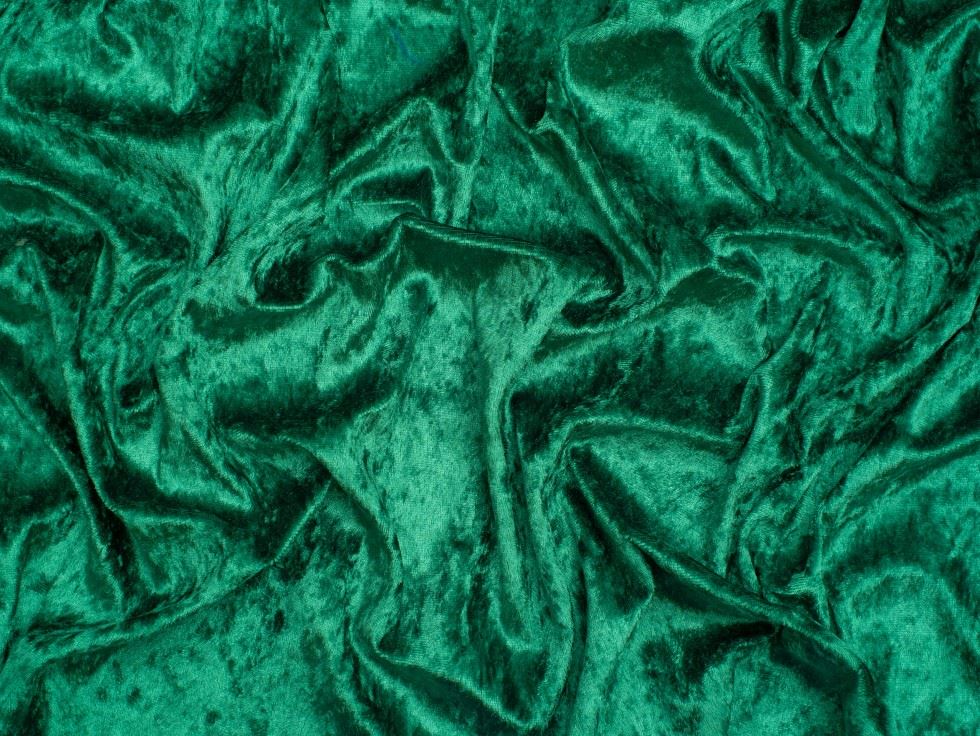 Minerva Core Range Emerald Green Shimmer Crushed Velvet Stretch Knit Dressmaking Fabric, 150cm / 59" Wide - per metre