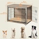 image 3 of Yaheetech 96 cm W Dog Crate Furniture | Grey | One Size