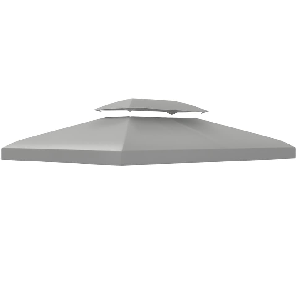 image 1 of Outsunny 3x4m Gazebo Replacement Roof Canopy 2 Tier Top UV Cover Patio Cream
