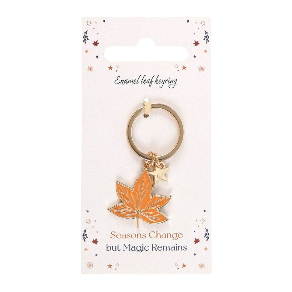 image 1 of Something Different Autumn Magic Leaf Keyring - Gold/Orange - One Size