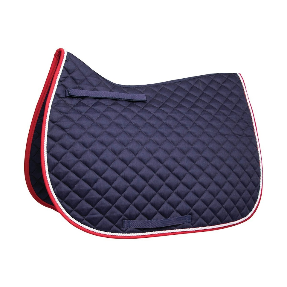 image 1 of HySPEED Splendid Showjump Horse Saddlepad - Navy/Red/White - Small Pony