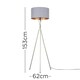 image 3 of ValueLights Camden Brushed Chrome Tripod Floor Lamp Grey Copper Shade and Bulb