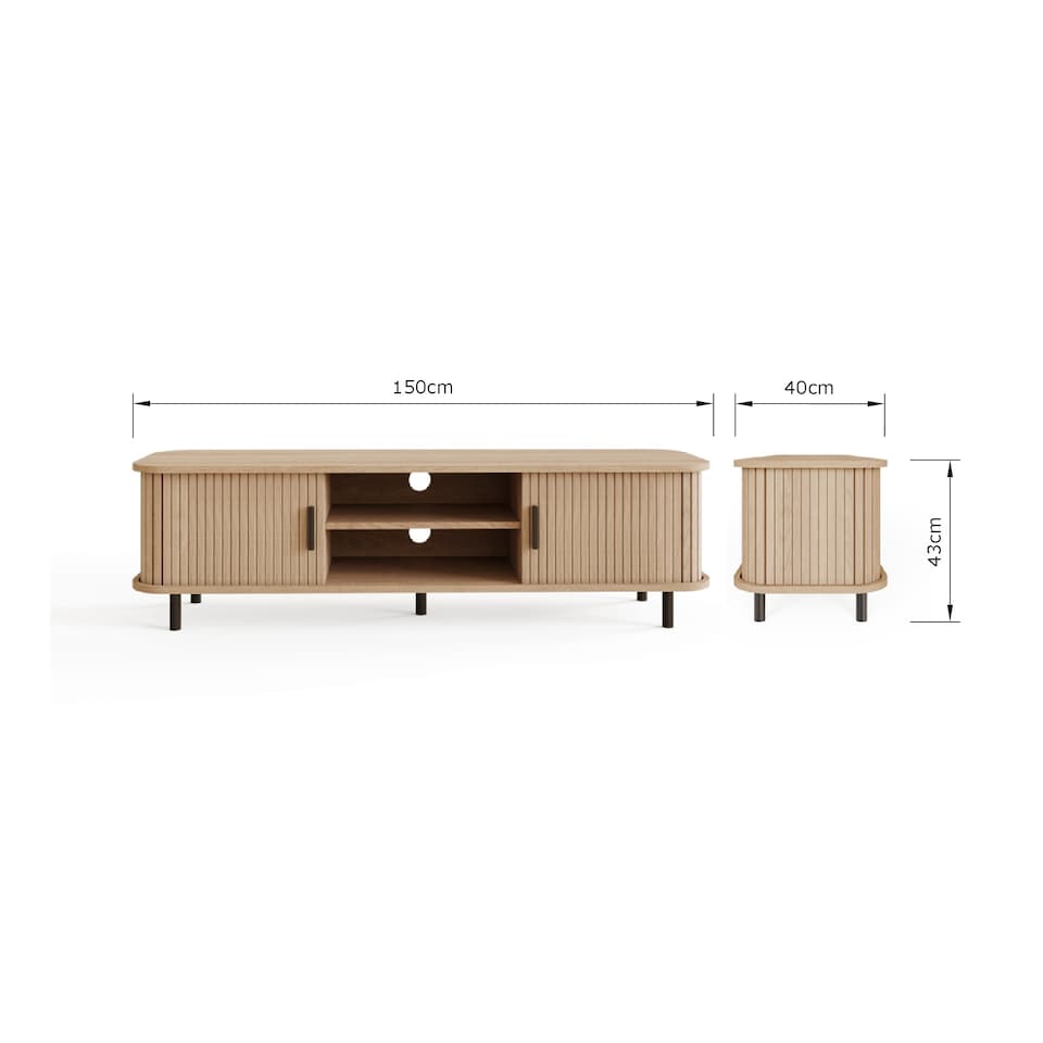 image 1 of Omari TV Unit | Brown | Oak