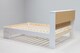 image 2 of 4ft6 Double Pure white,wood,wooden low foot end, bed frame.Shaker style with shelves.