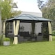 image 9 of Outsunny 3.6 x 4m Hardtop Gazebo Canopy with Polycarbonate Roof and Aluminium Frame, Garden Pavilion with Mosquito Netting and Curtains