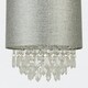 image 5 of First Choice Lighting Set of 2 Sparkle Grey Faux Silk Jewelled Easy Fit Light Shades Grey | Clear