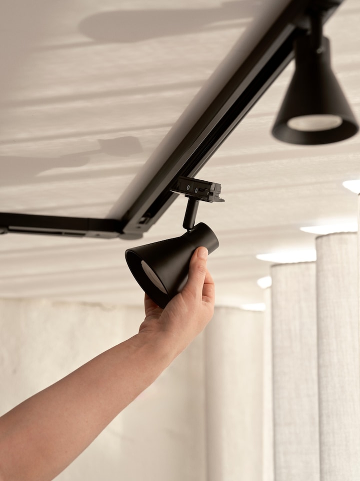 image 1 of Nordlux Eik Indoor Track Light Set  Black Aluminium GU10 3 Pack - Mains Powered, IP20 | Black