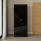 image 2 of FWStyle Chilton 2 Door Wardrobe - Black Gloss Front Black