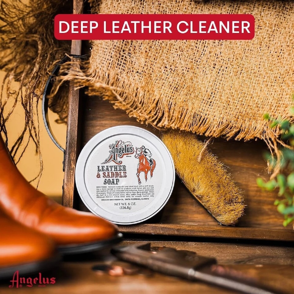 image 1 of Angelus Leather & Saddle Soap Tub - Cleaning & Conditioning 3oz | Clear