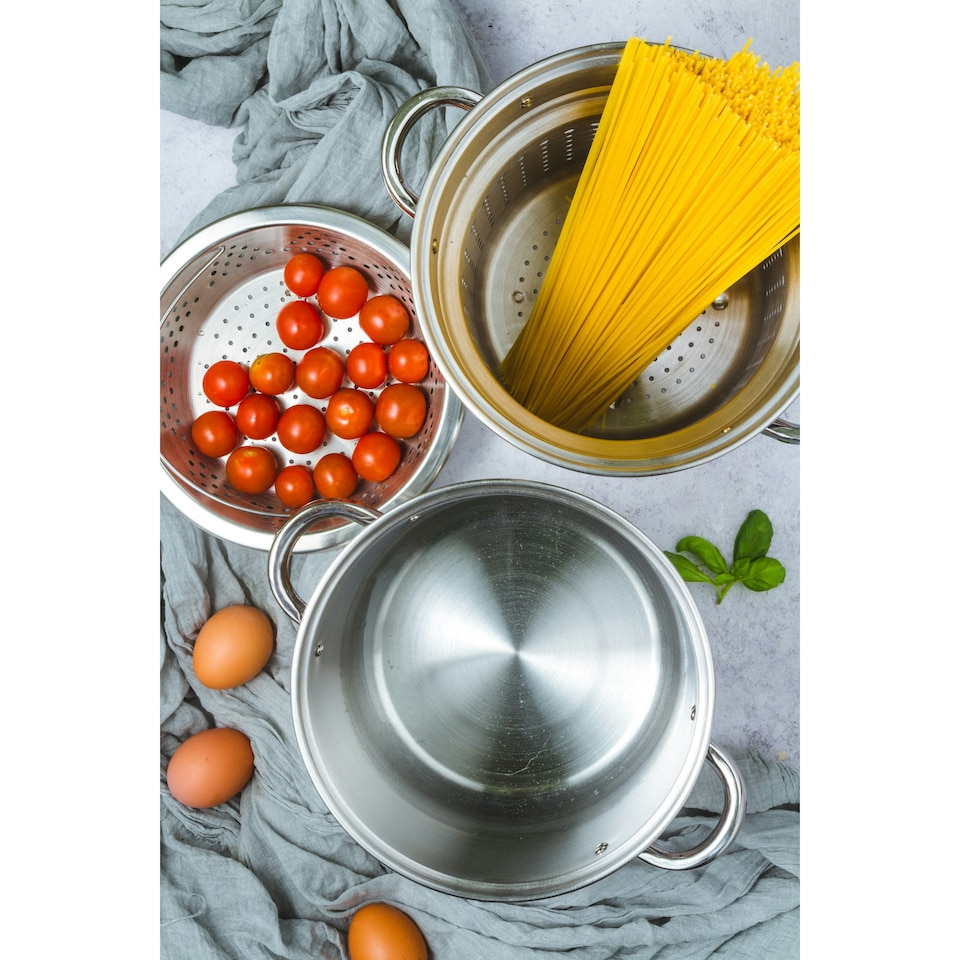 image 1 of KitchenCraft Pasta Pot Silver Stainless Steel