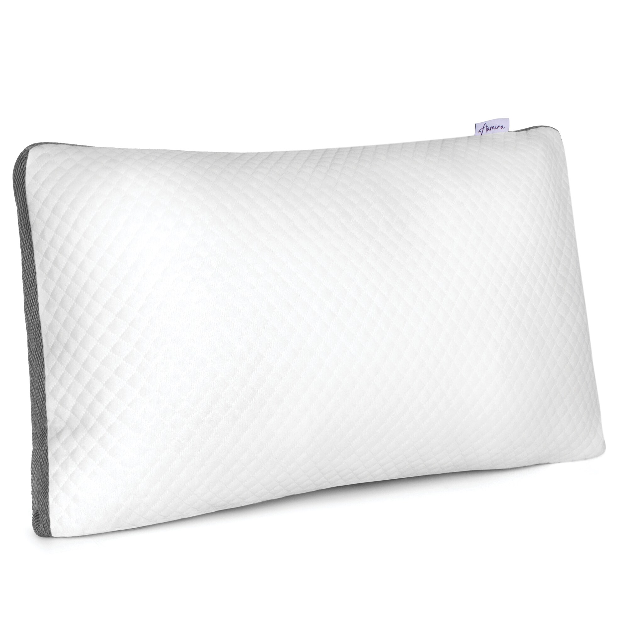 Aamira Luxury Orthopaedic Shredded Memory Foam Bed Pillow 70x45cm, Neck Support Pillow | White | White | Single Pack | 1