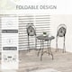 image 4 of Outsunny 3 PCs Garden Bistro Set W/ Balcony Table and Chairs Metal Frame