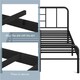 image 5 of Yaheetech Romantic 4ft6 Double Metal-Framed Bed with High Headboard Black