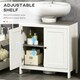 image 9 of kleankin Bathroom Sink Cabinet, Freestanding Under Sink Cabinet Adjustable Shelf White | White