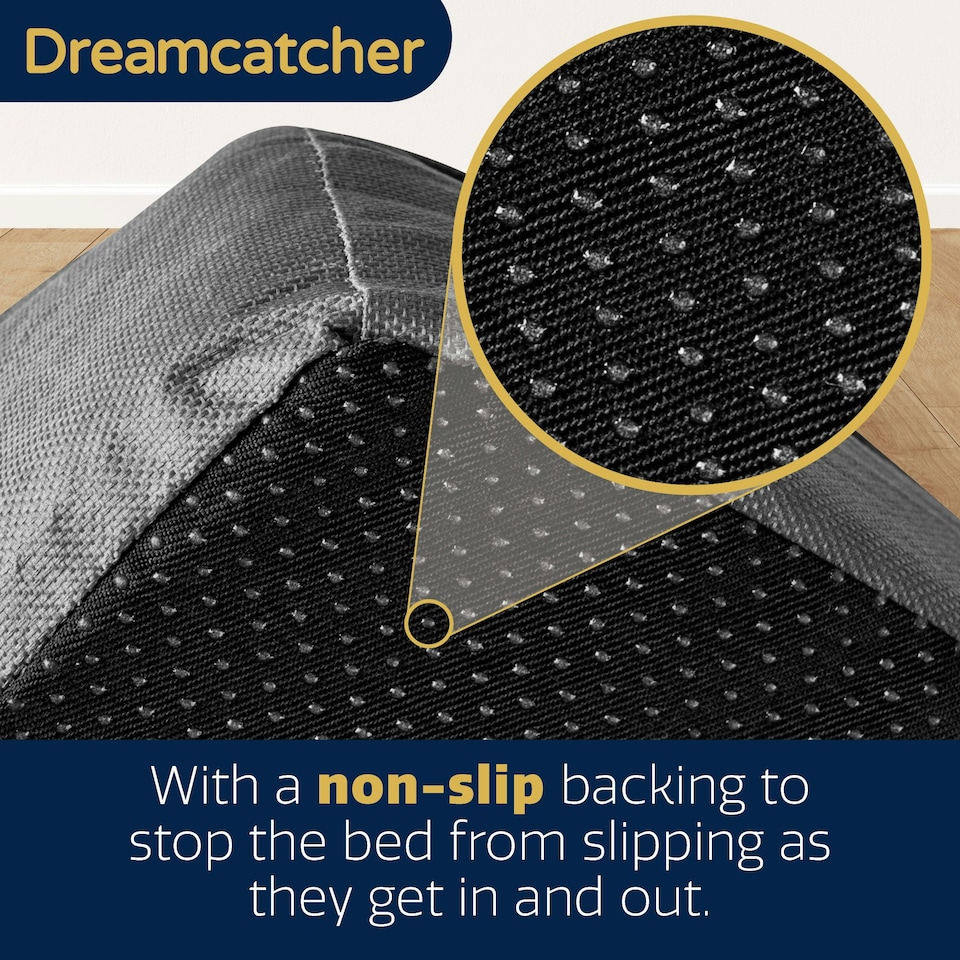 image 1 of Dreamcatcher Grey Small Dog Bed Orthopaedic Memory Foam 65x40x20cm | Grey | Grey | S | 1