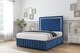 image 3 of Sloomy Boston Chrome Navy Plush Divan Bed Base No Drawers With 26 Inch Strutted Headboard & 12 Inch Matching Footboard | Blue | Navy | Double | 1