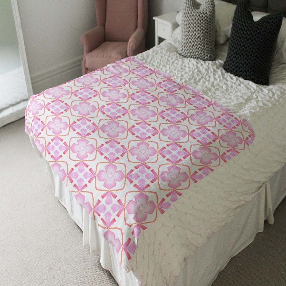 image 1 of Pink sublime boho chic summer design (Blanket)