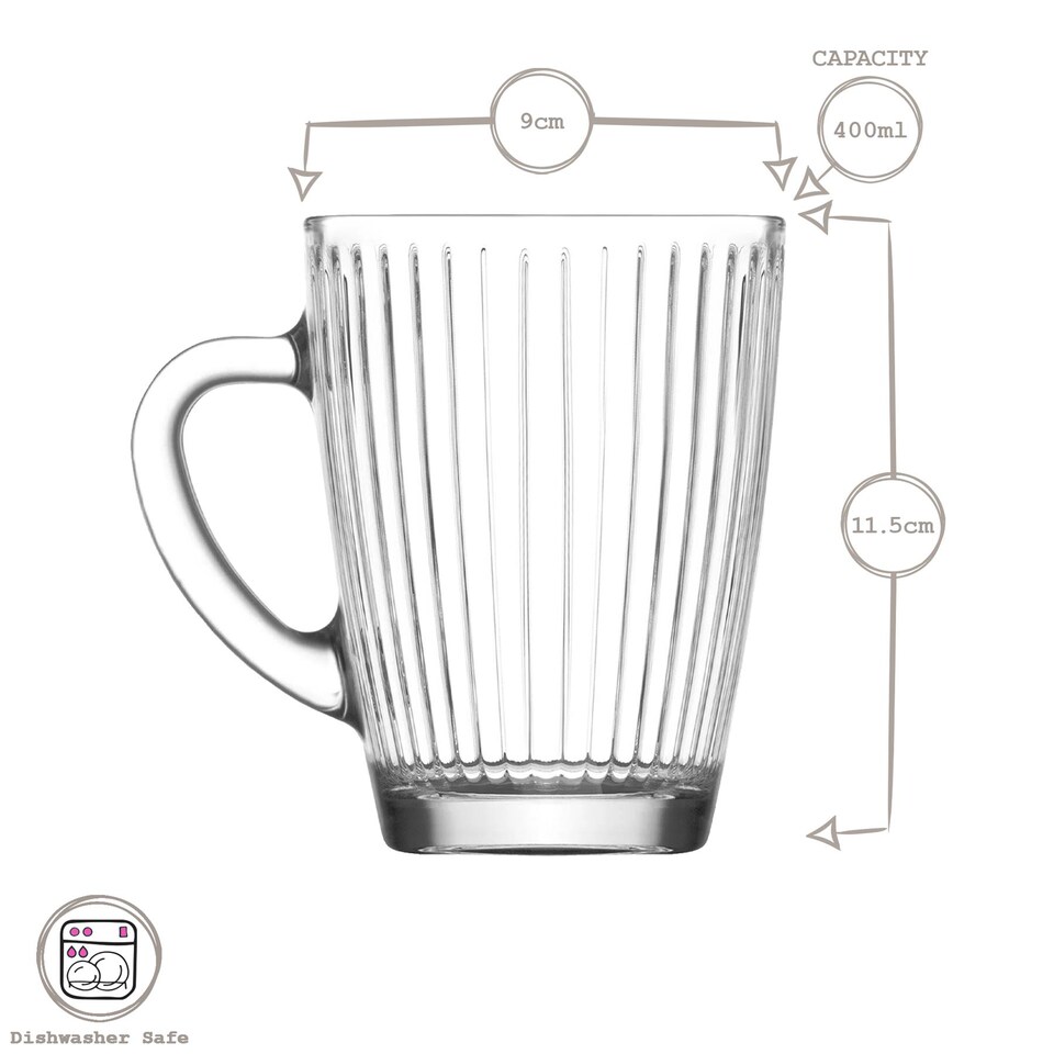 image 1 of LAV Hestia Glass Mugs - 400ml - Pack of 12