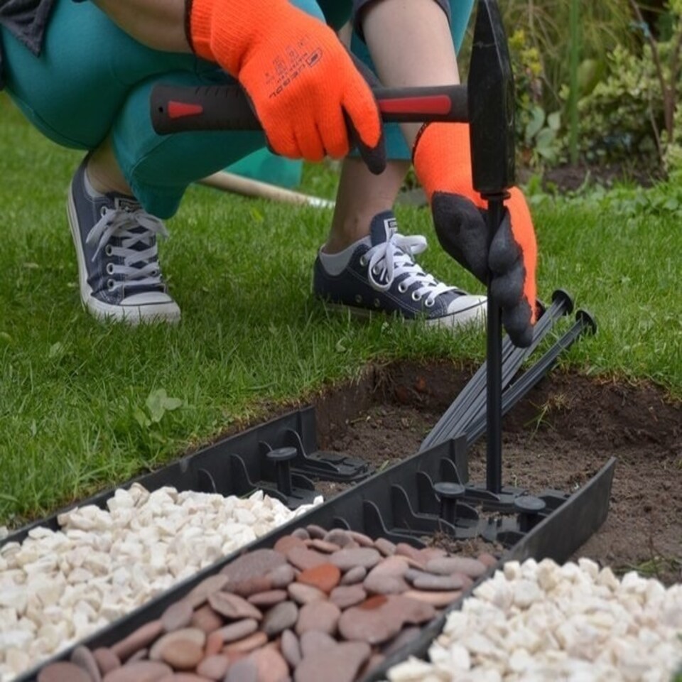 image 1 of Flexible Garden Edging in Black Pack of 3 80cm Pieces Black