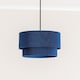 image 2 of ValueLights Mason Ruched Crinkle Blue 2 Tier Ceiling Lamp Shade | Blue