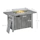 image 5 of Outsunny Propane Gas Fire Pit Table for Garden, 50000 BTU Smokeless Firepit Outdoor Patio Heater with Waterproof Cover, Glass Screen, Glass Beads and Lid, Wood Effect, 109 x 56 x 63cm, Grey