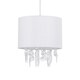 image 2 of Fiji - White Linen with Silver Fleck Detail Jewelled Pendant Shade White | Clear