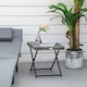 image 2 of Outsunny Folding Square Rattan Coffee Table w/ Steel Frame Bistro Garden Grey
