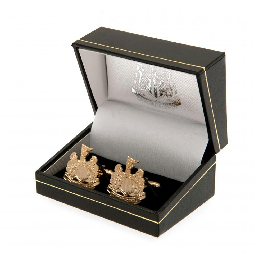 image 1 of Newcastle United FC Gold Plated Cufflinks - Gold - One Size