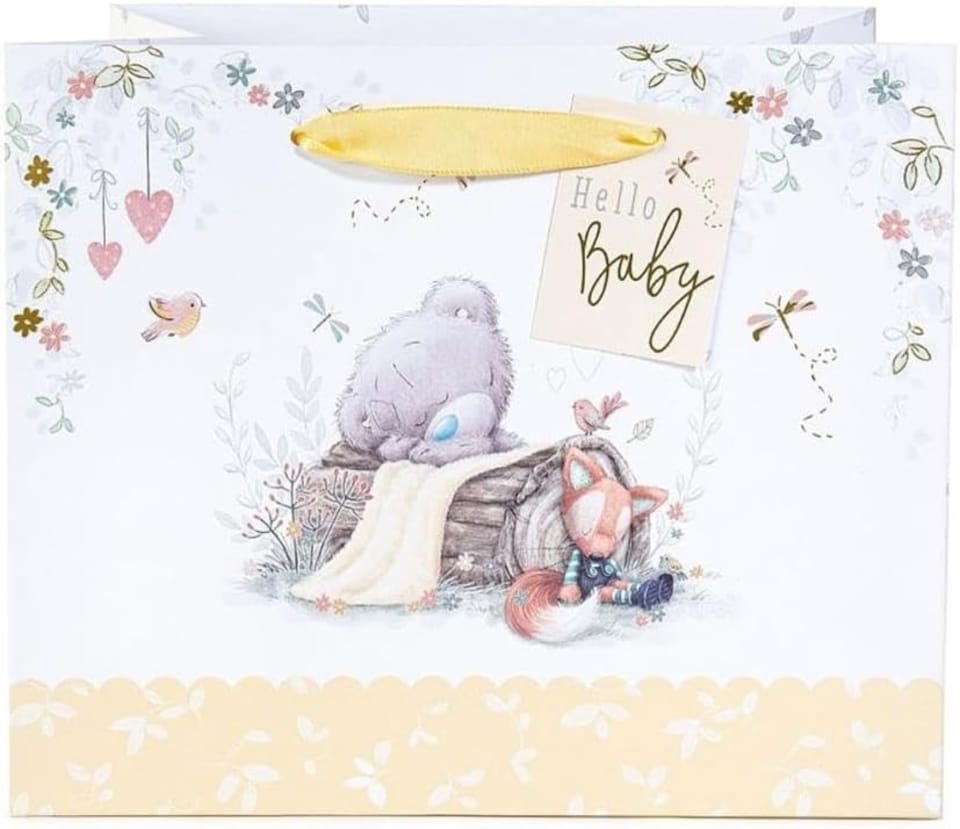 image 1 of Hello Baby Me to You Bear Medium New Baby Gift Bag