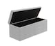 image 5 of 120cm Safar Large Striped Storage Ottoman Box, Silver Plush Velvet Upholstered Deep Storage Ottoman End of Bed Bench