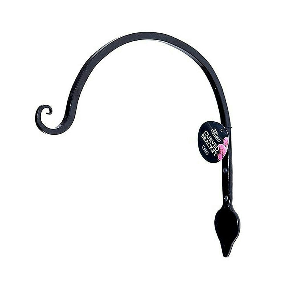 Tom Chambers Hanging Curved Garden Basket Bracket Leaf - 30cm in Black