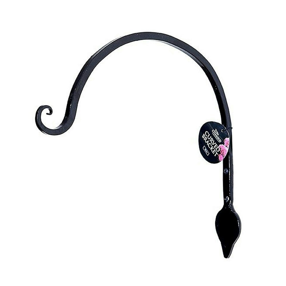 Hanging Basket Curved Bracket Leaf Detail - 30cm