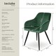 image 6 of Dining Chair Marilyn - with armrests, padded, velvet look, black steel legs - Set of 4 Green | Dark Green/Black
