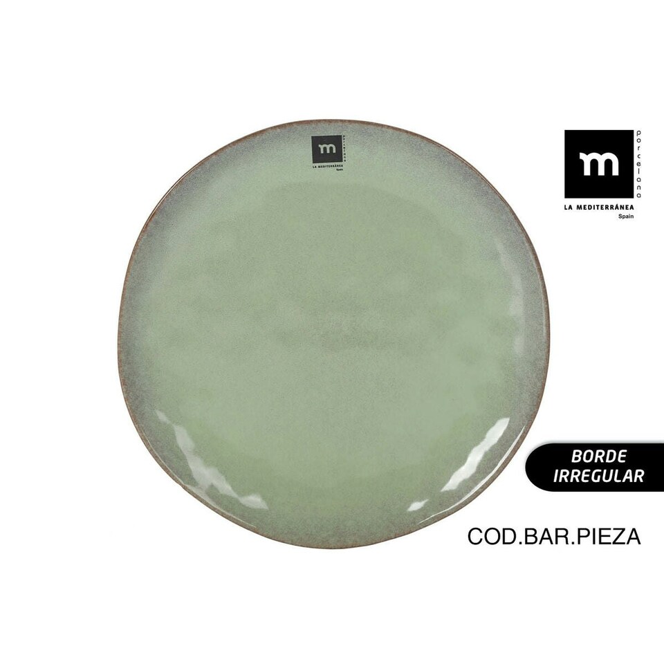image 1 of Flat Plate La Mediterránea Macarella green Ø 26,5 cm (12 Units) N/A