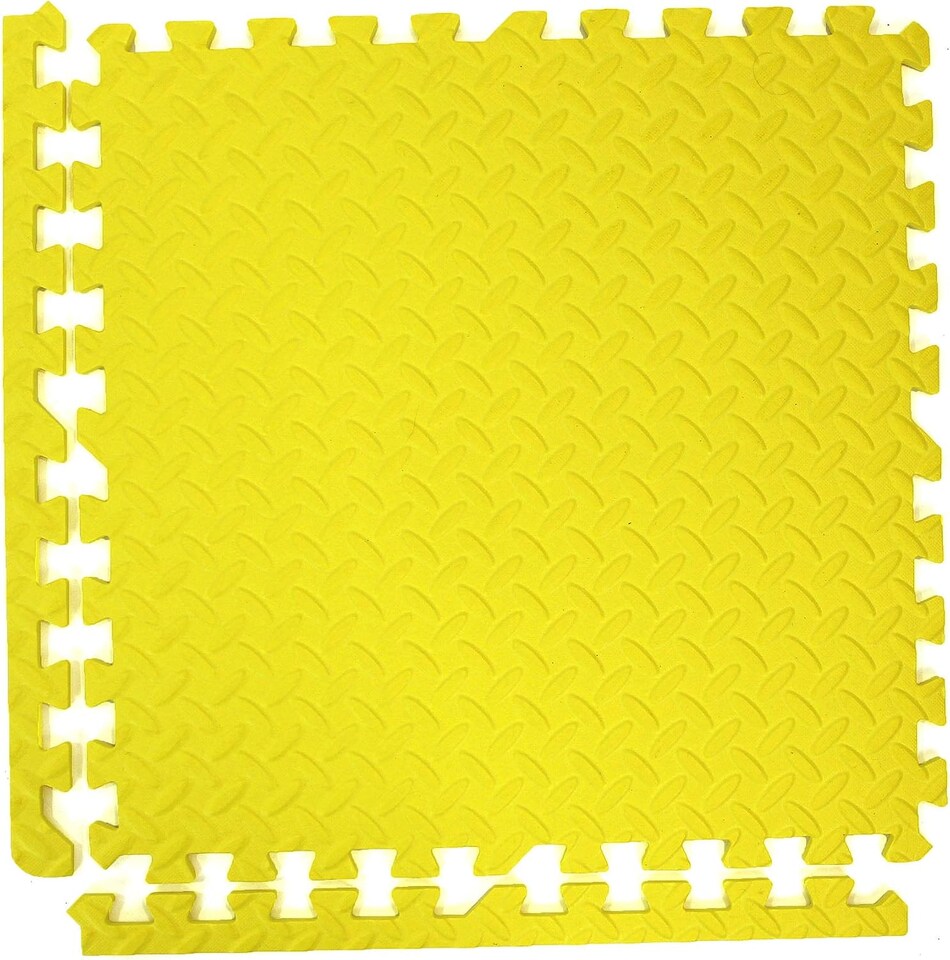 image 1 of Interlocking Gym Yoga Mats Anti-Fatigue EVA Soft Foam Exercise Play Floor Tiles (Yellow)