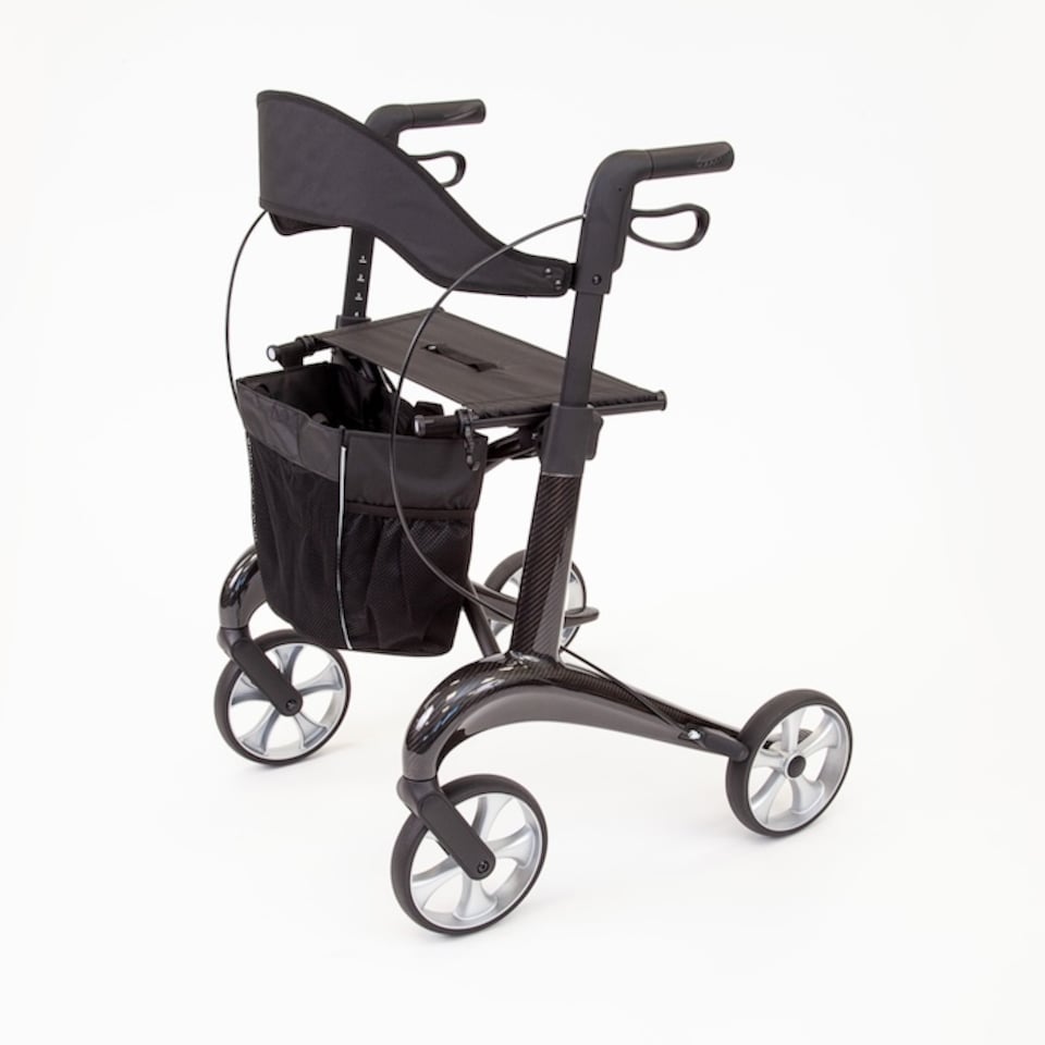 image 1 of The Ramp People TRP7 Carbon Fibre 4-wheeled Folding Rollator Black
