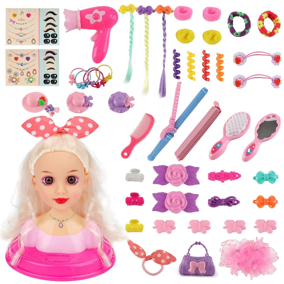 image 1 of Makeup Hairdressing Doll Styling Head Toy