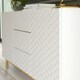 image 5 of White Sideboard with Diamond Pattern Fronts and Gold Legs – 140cm White