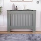 image 2 of Vida Designs Chelsea Radiator Cover Painted MDF Slatted Cabinet, Grey, 112cm