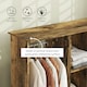 image 3 of HOMCOM Mobile Double Open Wardrobe w/ Clothes Hanging Rail, Rustic Brown 