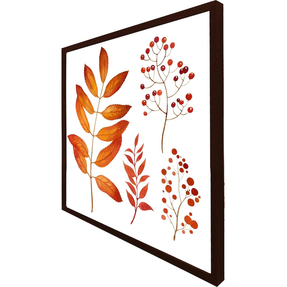 image 1 of Orange autumn leaves (Picture Frame) White | XS