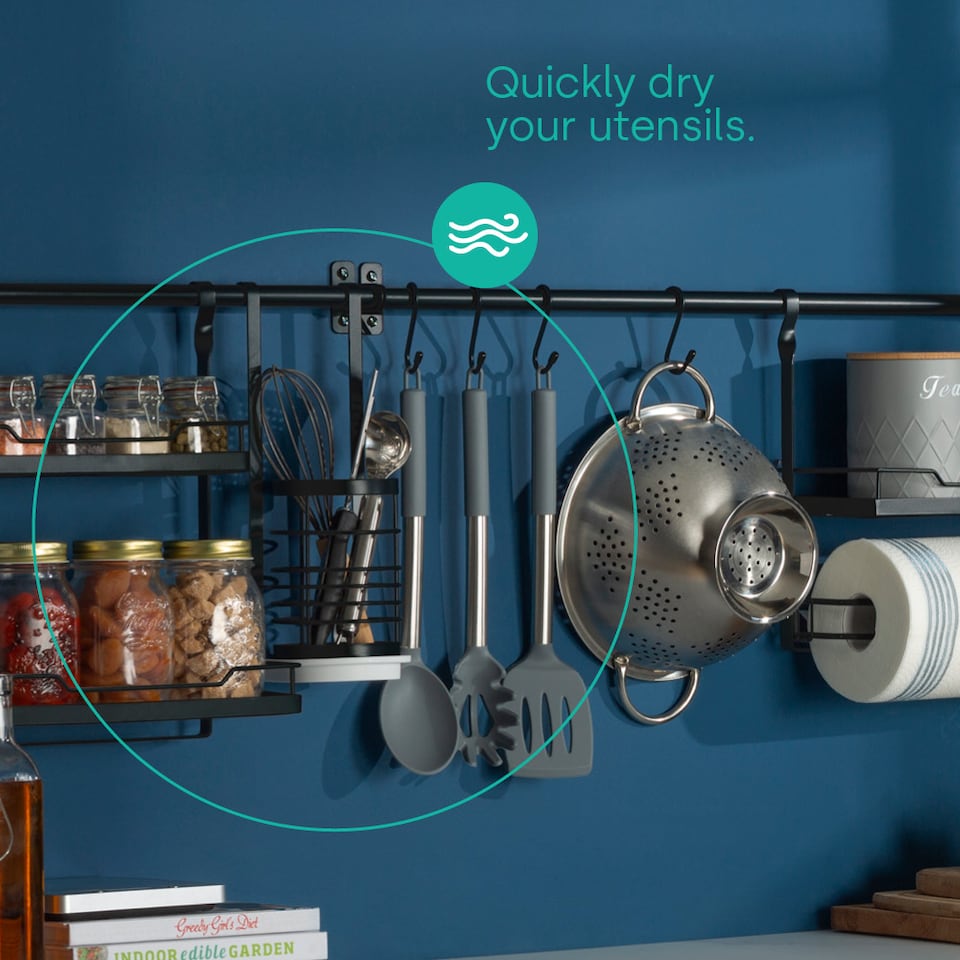 image 1 of Hanging Utensil Holder Black