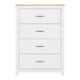 image 3 of Portland 4 Drawer Chest - L40 x W80 x H114 cm - White/Oak Effect