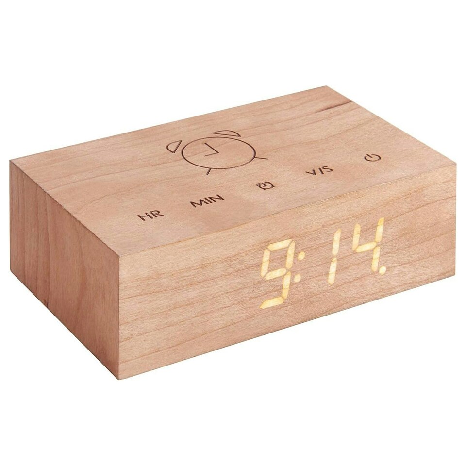 image 1 of Gingko Design Flip Cilck Clock Natural Cherry