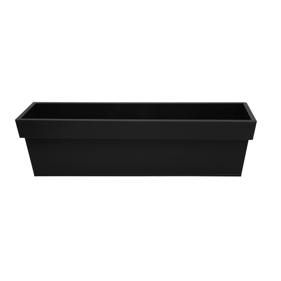 image 1 of Primrose Zinc Edge Trough Outdoor Garden Planter in Black Small 40cm