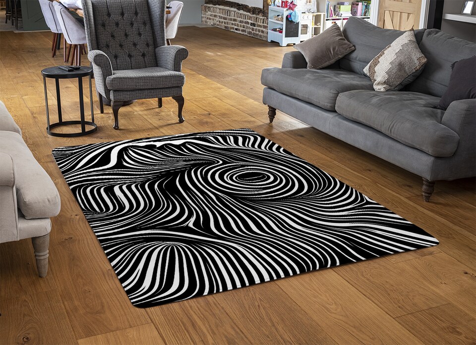 image 1 of Woodcut Style On The Subject Of Human Soul Designer Rug | Multi