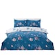 image 1 of Hummingbird Microfibre Reversible Duvet Cover Set with Pillowcase Blue | King