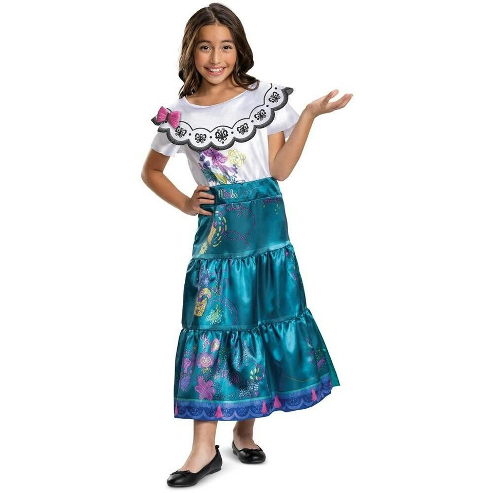 image 1 of Encanto Girls Mirabel Costume Dress - Turquoise/White - 4-6 Years
