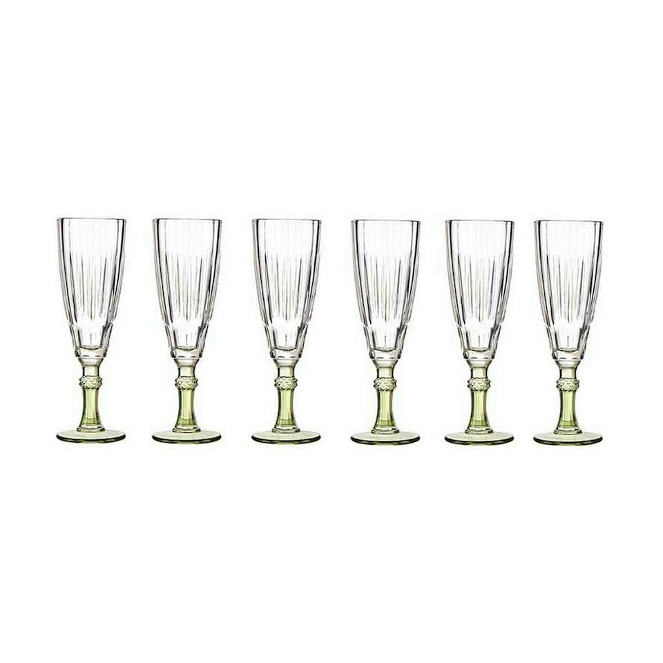 image 1 of Champagne glass Vivalto Exotic Green Crystal 170 ml (6 Units) N/A
